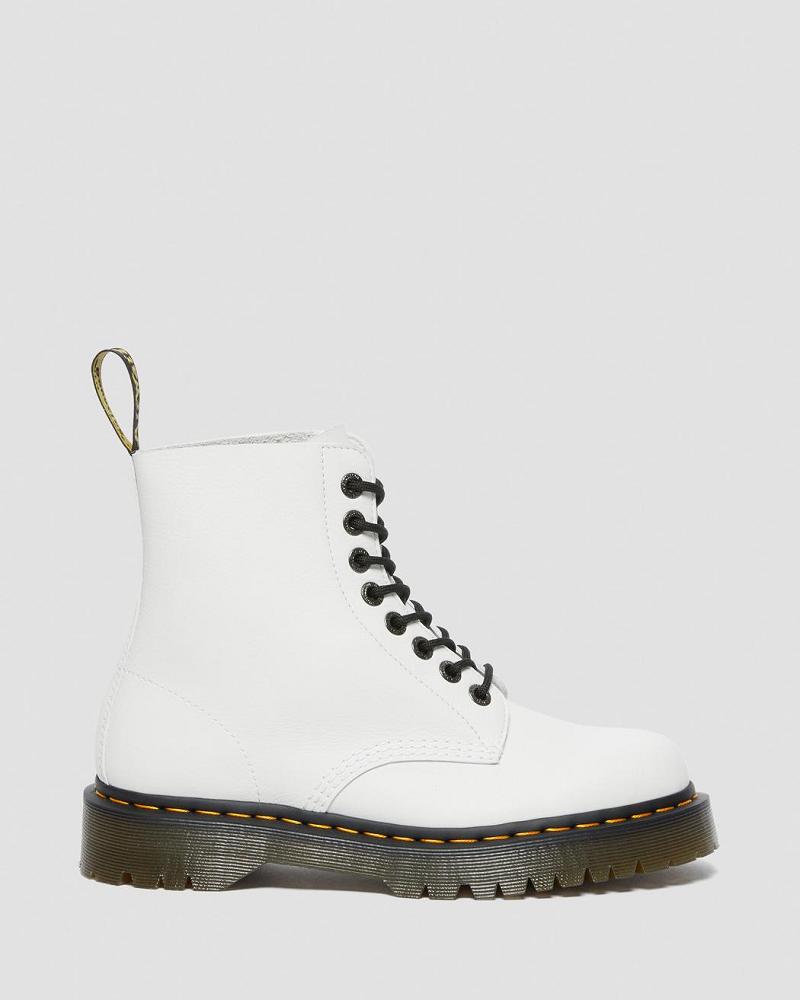 White Men's Dr Martens 1460 Pascal Bex Pisa Leather Lace Up Boots | CA 526UZG